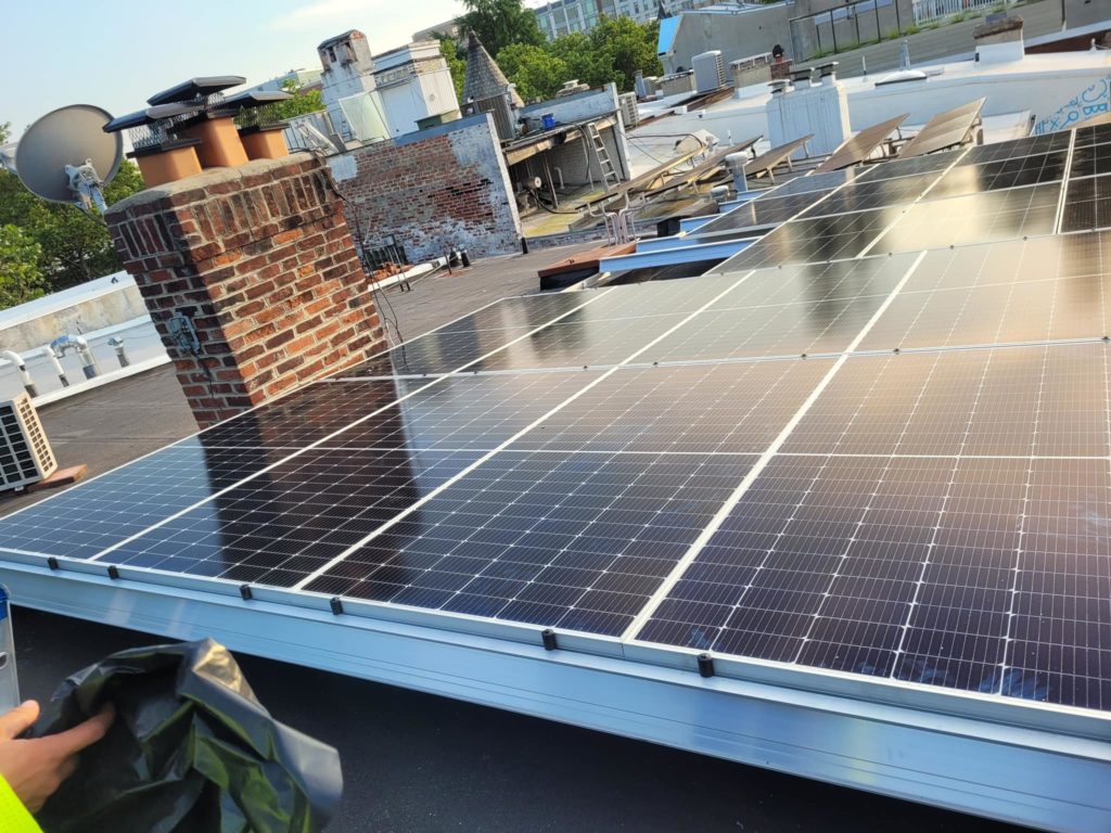 solar panels on roof